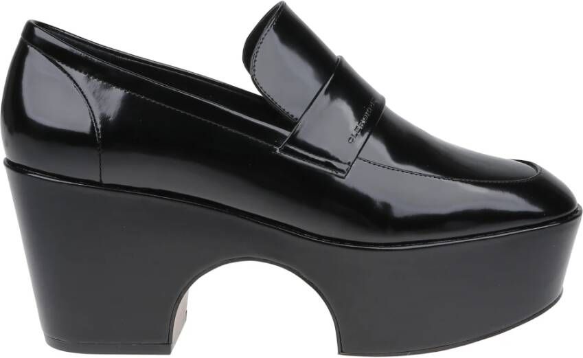 Clergerie Futuristische Zwarte Mocassin met Sculpturaal Platform