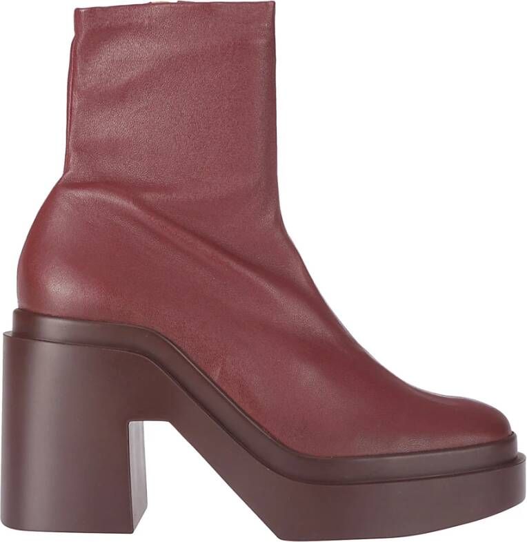 Clergerie Boots Leather Ankle Boot in rood
