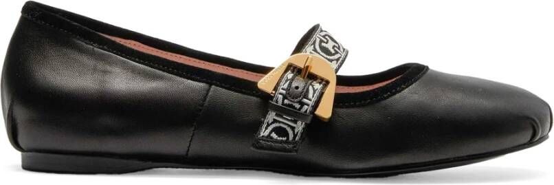 Coccinelle Zwarte Beatriz Ballerina's met Monogramlint Black Dames