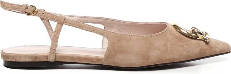 Coccinelle Beige Platte Schoenen met Band Sluiting