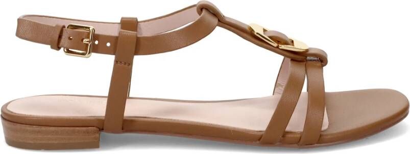 Coccinelle Bruine leren sandalen met minimalistisch design