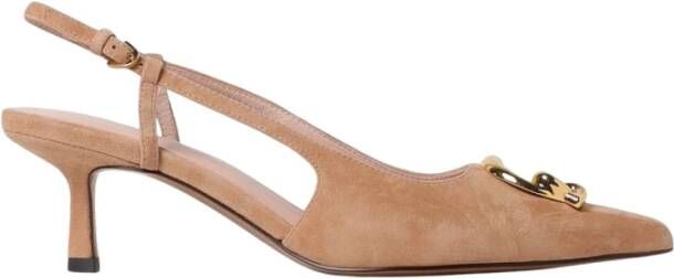 Coccinelle Nude Suède Kitten Heel Pumps