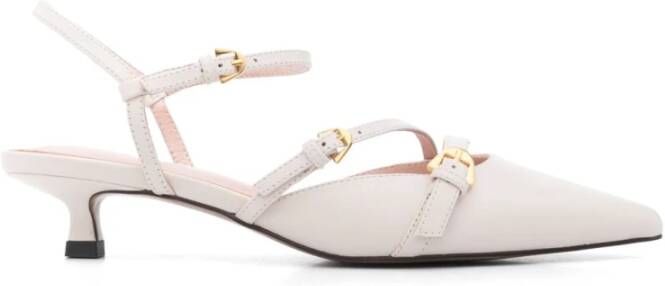 Coccinelle Witte sandalen met hak en enkelband