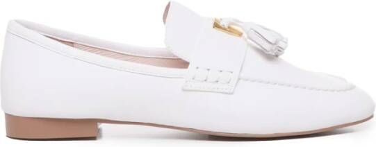 Coccinelle Witte Suède Platte Schoenen White Dames