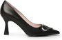 Coccinelle Zwarte leren pumps met hak en metalen detail Black Dames - Thumbnail 1