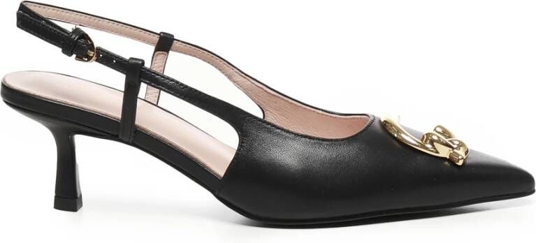 Coccinelle Zwarte leren sandalen met hak