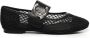 Coccinelle Zwarte Mesh Platte Schoenen met Logo - Thumbnail 1