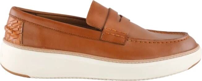 Cole Haan Bruine Instappers met Witte Rubberen Zool Brown Heren