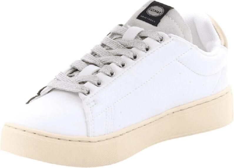 Colmar Grijze Sneakers met Witte en Roze Accenten