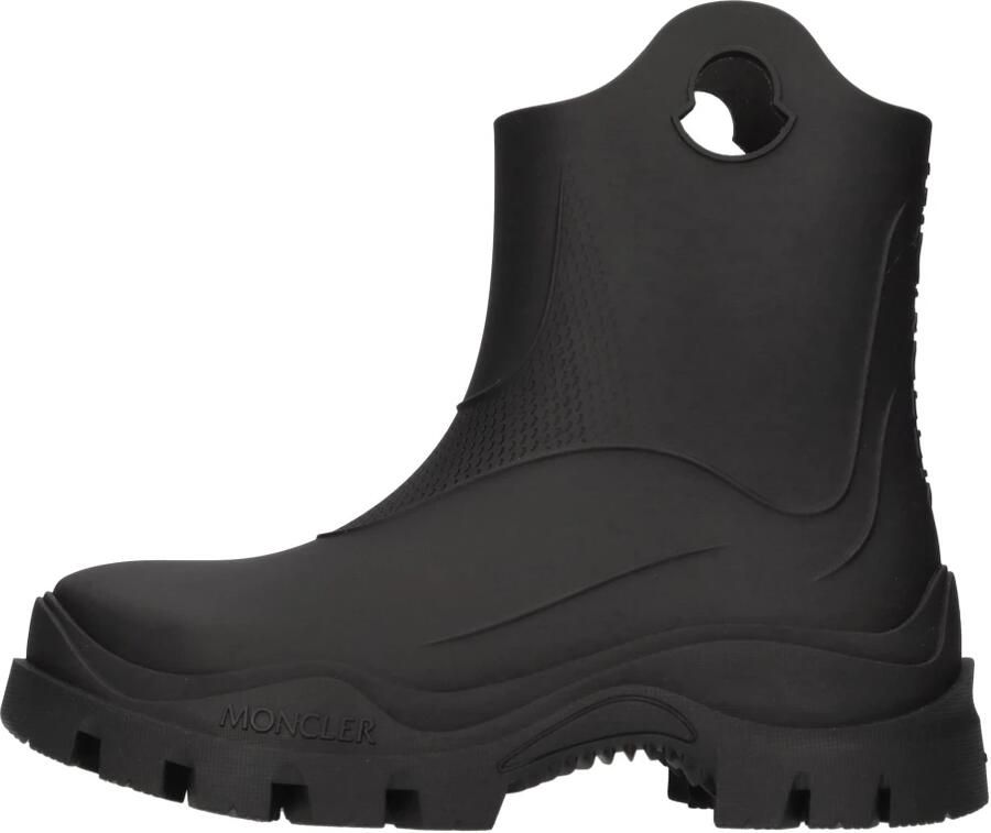 Moncler Regenlaarzen Waterdicht Instap Ronde Neus Black Dames