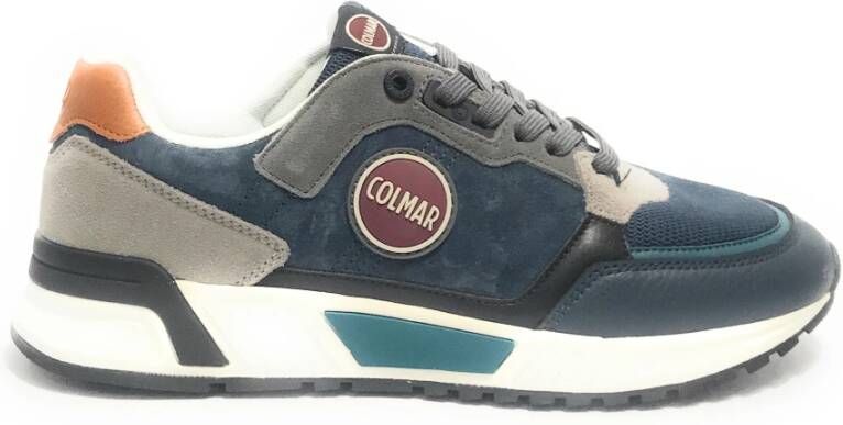 Colmar Heren Sneaker Dalton Cross 102 Suede Mesh Navy Licht Grijs Petrol Blauw Heren