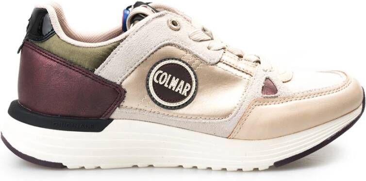 Colmar Sneakers met ronde neus en 3D-logo Beige Dames