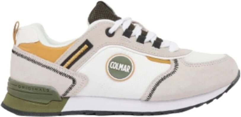 Colmar Travis Sport Colors Sneakers Wit Militair Groen Oker White Dames