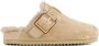 Colors of California Beige Suède Muiltjes met Nepbont Beige Dames - Thumbnail 2