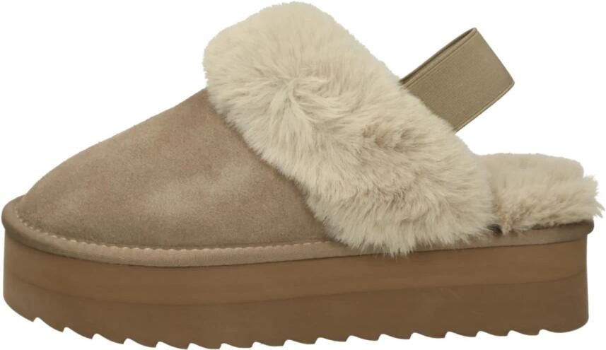 Colors of California Suède Platform Slipper met Enkelband Brown Dames - Foto 3