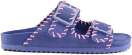 Colors of California Roze Suède Sandalen met Dubbele Gesp