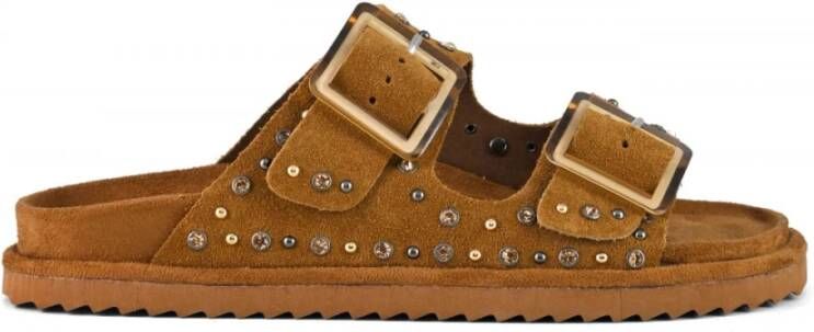 Colors of California Sandalen met studs en gespen van suède