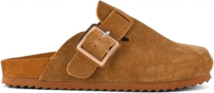 Colors of California Sandalen Cow suede bio sabot with buckl