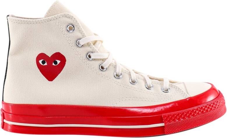 Comme des Garçons Chuck 70 CDG HI Canvas Sneakers White Heren