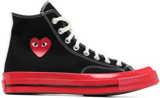 Comme des Garçons Chuck 70 High-Top Sneakers Zwart Rood Wit Black Heren