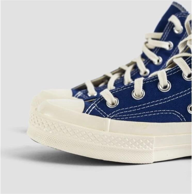 Comme des Garçons Blauwe Canvas High-Top Sneakers CDG Heart