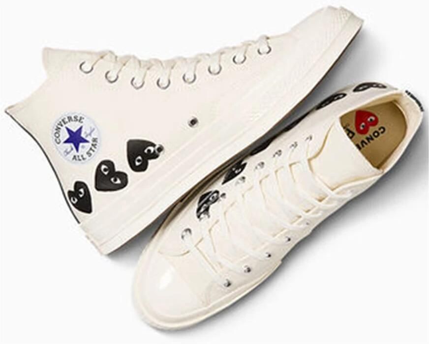 Comme des Garçons Play Multi Heart High Top Sneakers Beige Heren - Foto 4