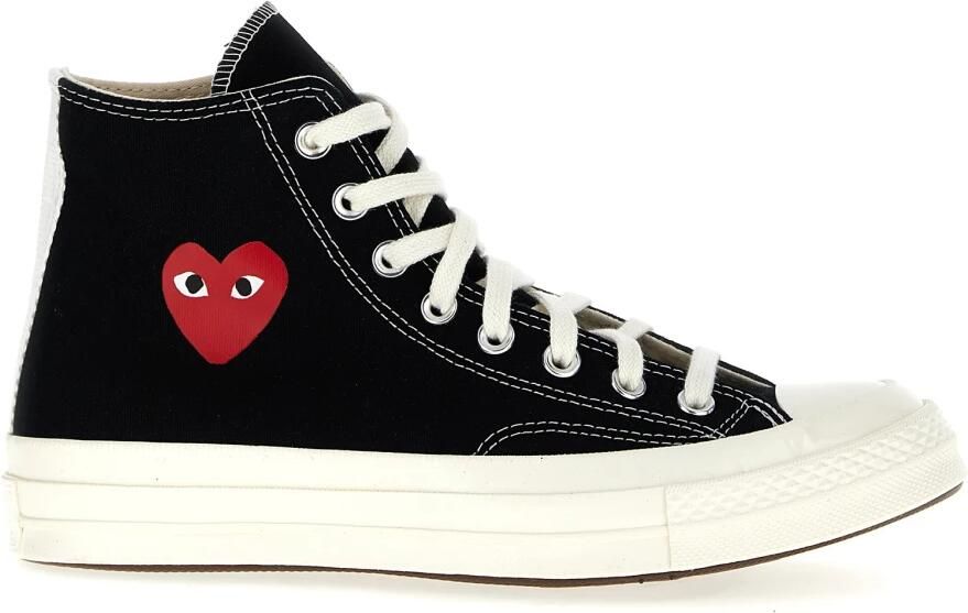 Comme des Garçons Canvas Sneakers met Heart Print Black - Foto 3