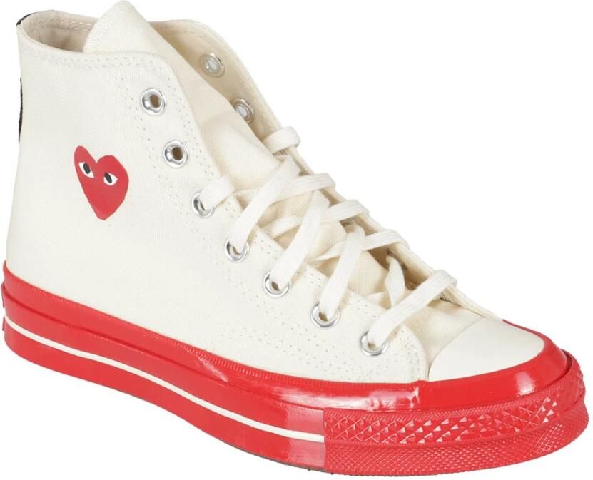 Comme des Garçons Play Rode High Top Sneakers White Heren - Foto 2