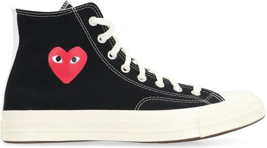Comme des Garçons Canvas Sneakers met Heart Print Black - Foto 4