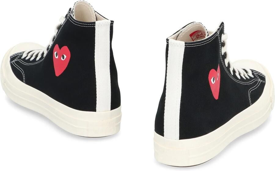 Comme des Garçons Canvas Sneakers met Heart Print Black