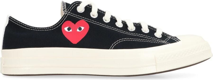 Comme des Garçons Zwarte Sneakers met Hart Logo Black