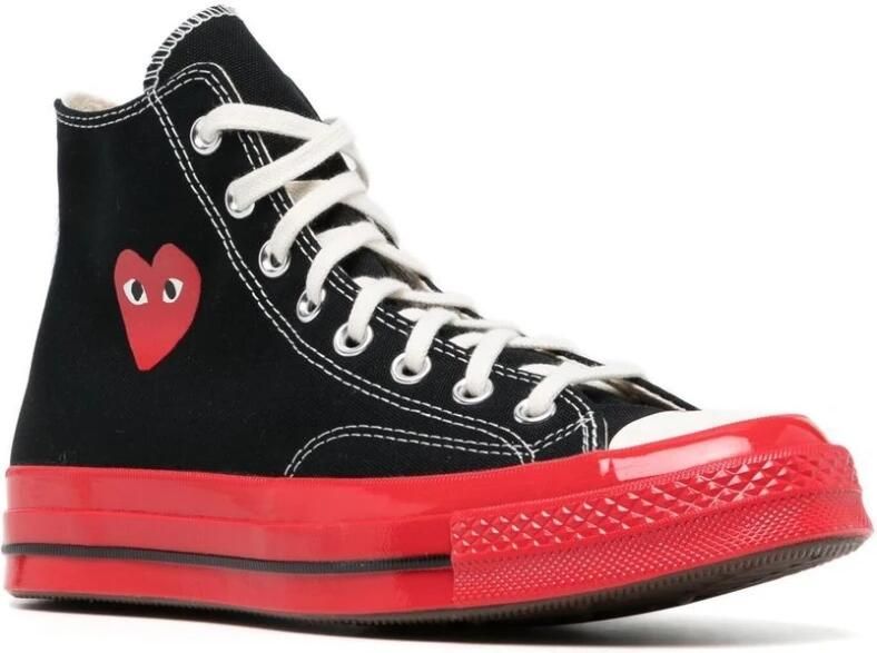 Comme des Garçons Play Hoge Chuck Taylor All Star Sneakers in Zwart en Rood Black Dames - Foto 3