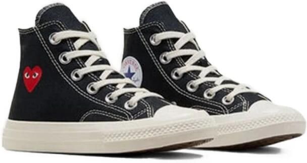 Comme des Garçons Canvas Sneakers met Heart Print Black Dames