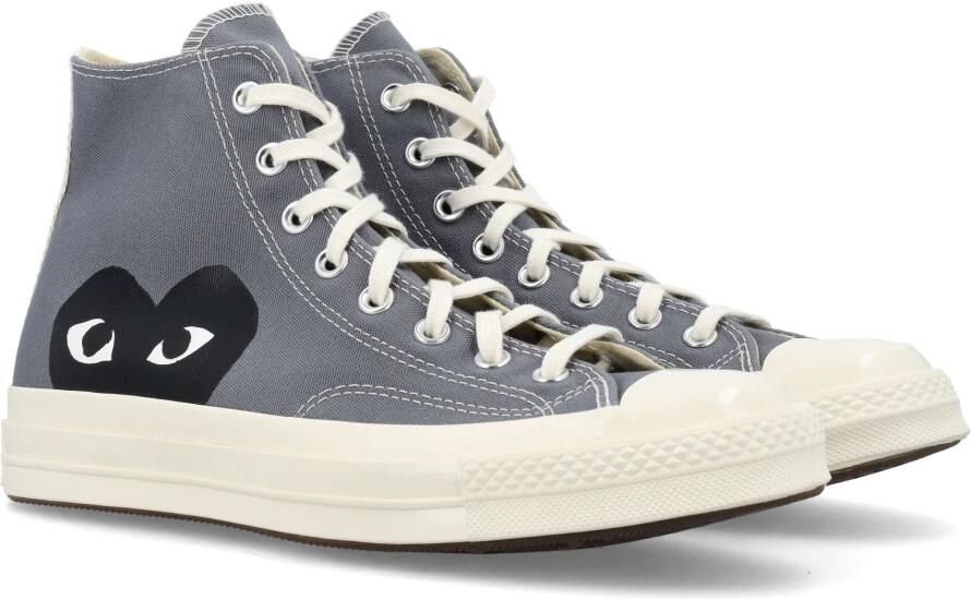 Comme des Garçons Play Grijze Canvas Chuck 70 Hi Top Sneakers