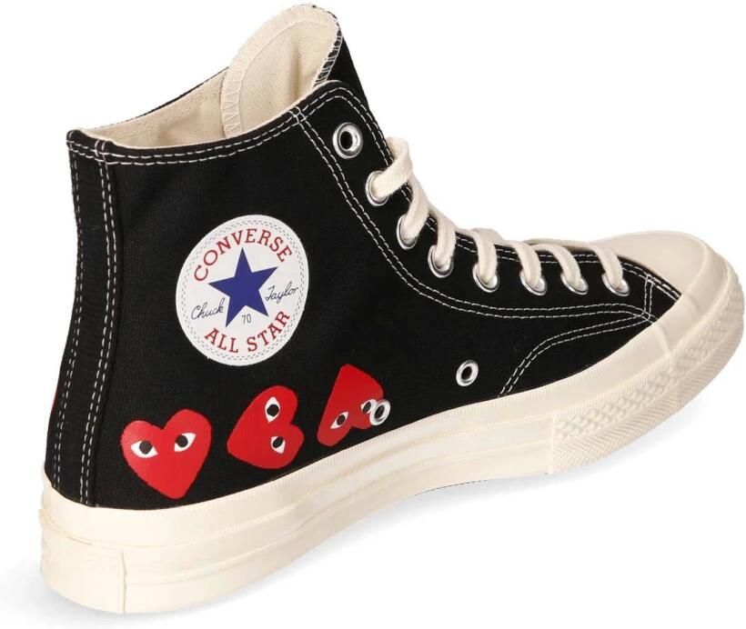 Comme des Garçons Play Zwarte Sneakers Lichtgewicht Canvas Gevulkaniseerde Zool - Foto 2