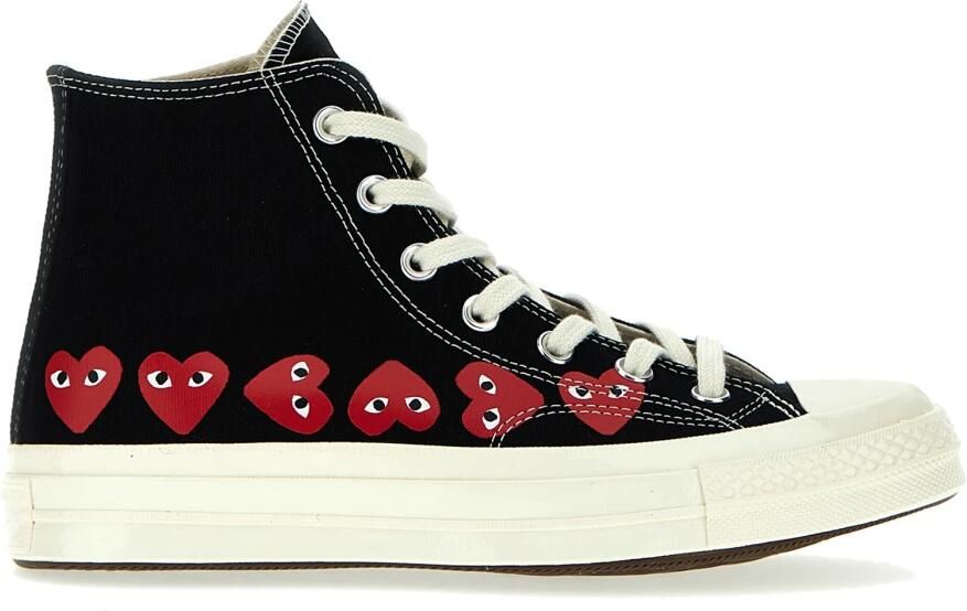Comme des Garçons Play Zwarte Sneakers Lichtgewicht Canvas Gevulkaniseerde Zool - Foto 3