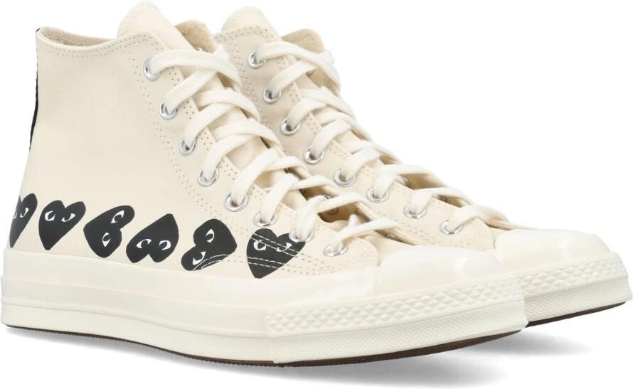 Comme des Garçons Play Multi Heart High Top Sneakers Beige Heren