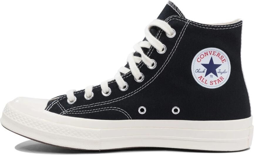 Comme des Garçons Play Zwarte Canvas Hartprint Sneakers