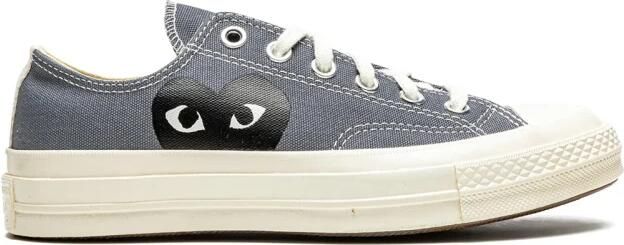 Comme des Garçons Play Grijze Canvas Lage Sneaker met Zwart Hart Gray Unisex - Foto 5