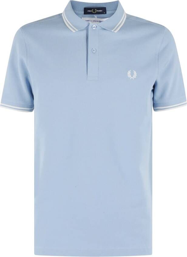 Comme des Garçons Hemelsblauw poloshirt met sloganprint