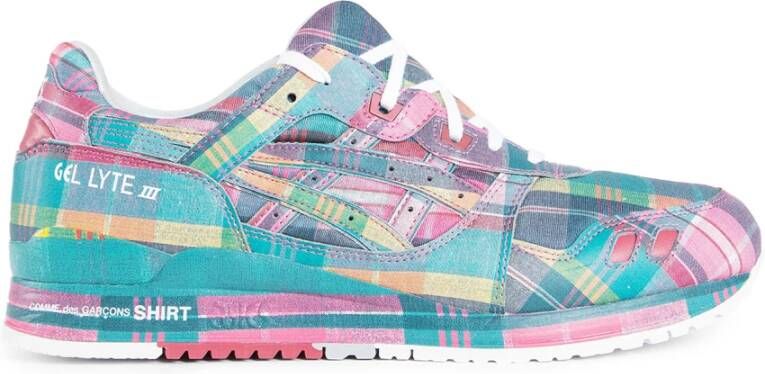Comme des Garçons Multicolor Check Sneakers Sa werking Vetersluiting