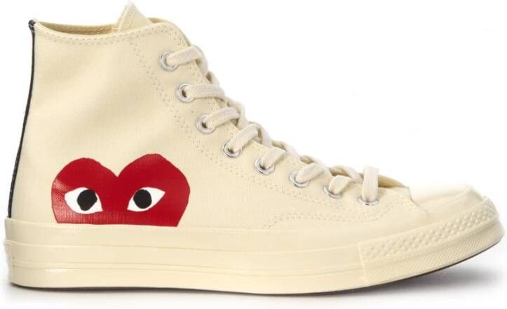 Comme des Garçons Play Stijlvolle Chuck 70 Hi-Top Sneakers Beige Dames