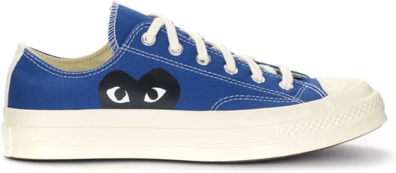 Comme des Garçons Play Blauwe Canvas Sneaker met Zwart Hart Blue Dames