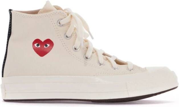 Comme des Garçons Play Canvas Hi-Top Chuck Sneakers White Dames