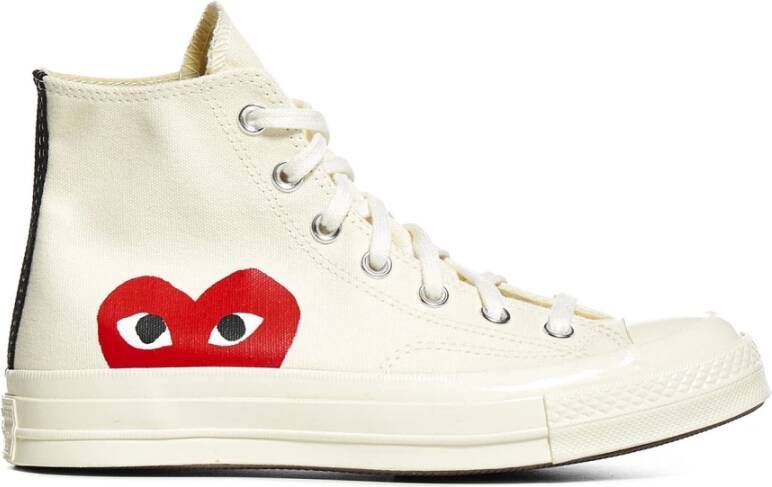 Comme des Garçons Play Hoge Sneakers Wit Rood Hart White Dames