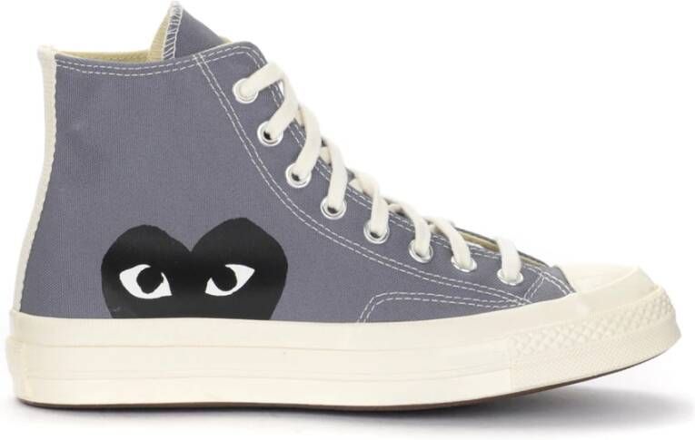 Comme des Garçons Play Hoge Top Sneaker Grijs met Zwart Hart