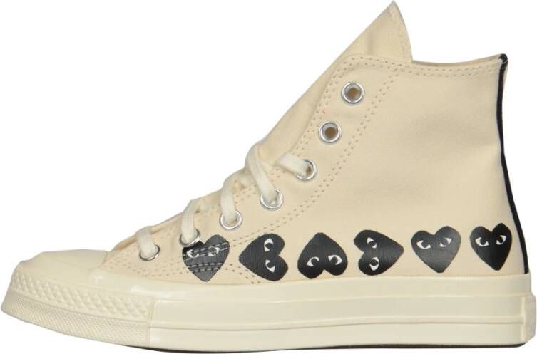 Comme des Garçons Play Multi Heart High Top Sneakers Beige Heren