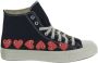 Comme des Garçons Zwarte Canvas Hart Print Sneakers Black Heren - Thumbnail 2