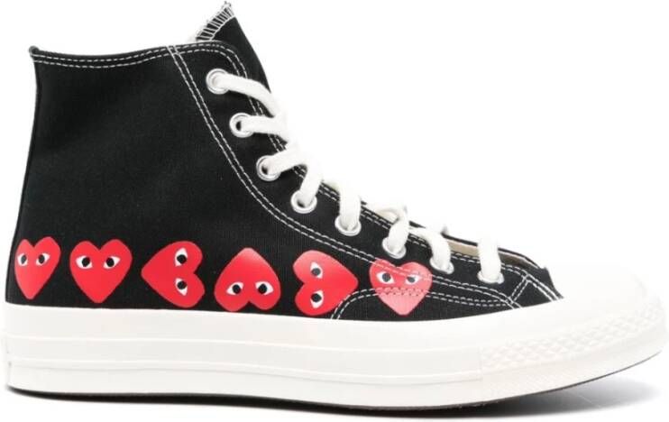 Comme des Garçons Play Multi Heart Hi Top Sneakers Black