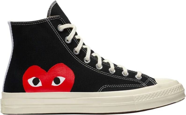 Comme des Garçons Play Grote Hart Hoge Sneakers Black Heren